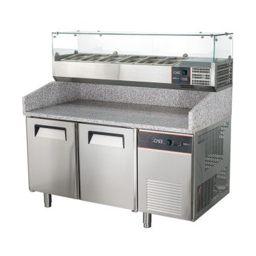 banco pizzeria refrigerato 2 porte chpz2p+vetrina ingredienti chvi1538_laterale