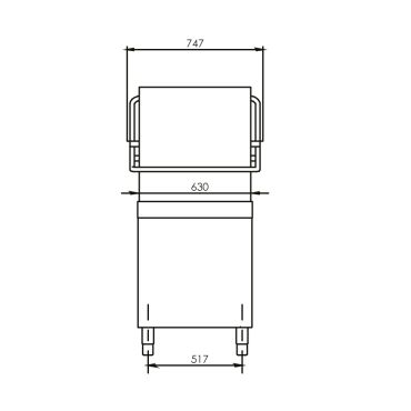 lavapiatti a capotta 50x50 Monofase chlpc100a quote frontali