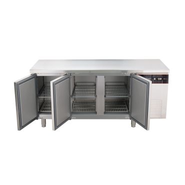 tavolo frigo 3 porte classe a echtf3pg frontale aperto