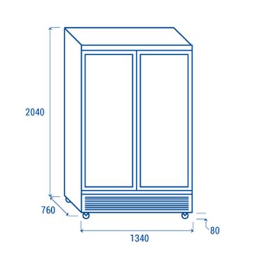 vetrina verticale 1080 litri chefline chvn1350b dimensioni