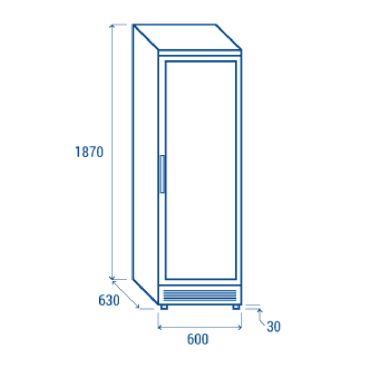 vetrina verticale negativa gelati 300 itri nera con canopy chvn300cb quote