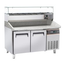 Banco pizza professionale CHPZ2P con vetrinetta ingredienti CHVI1538 Chefline