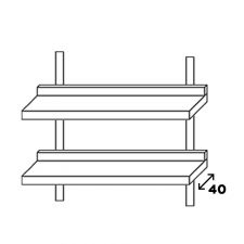 Mensola forata doppia altezza 70 cm profondità 30 cm acciaio inox Aisi 304  - Arredo Piscopo