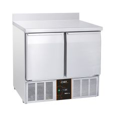 Saladette 2 Porte GN 1/1 Con Piano in Acciaio Inox e Alzatina +0°C/+8°C Con Alzatina