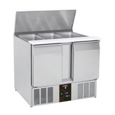 Saladette 2 Porte GN 1/1 Con Top Apribile In Acciaio Inox L 104,5 +0°C/+8°C