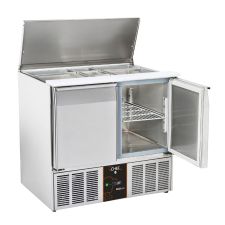 Saladette 2 Porte GN 1/1 Con Top Apribile In Acciaio Inox +0°C/+8°C