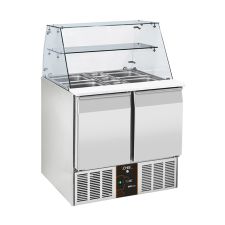 Saladette 2 Porte GN 1/1 Con Vetro Curvo +0°C/+8°C