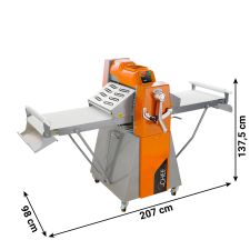 Sfogliatrice Professionale Da Banco Con Basamento Con Tappeti 75 cm Regolazione Manuale